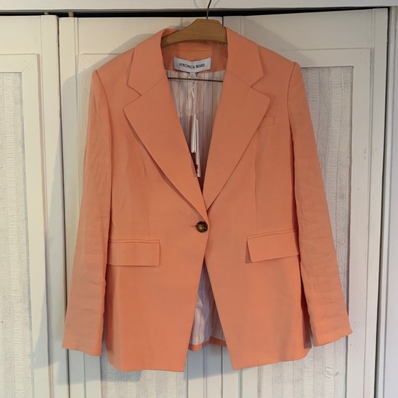 NEW VERONICA BEARD hayward dickey jacket in coral size 12 - Picture 5 of 10